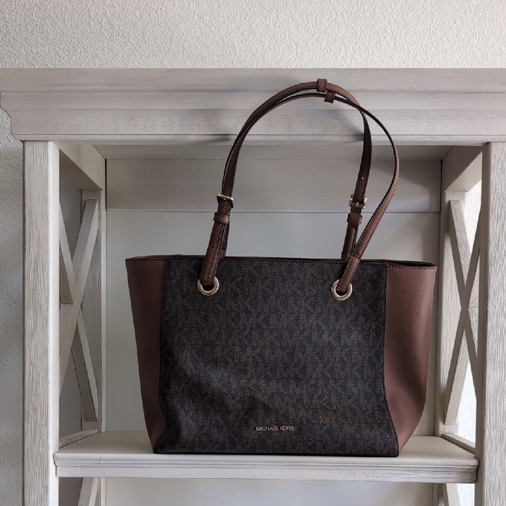 Michael Kors Dark Brown and Tan Tote